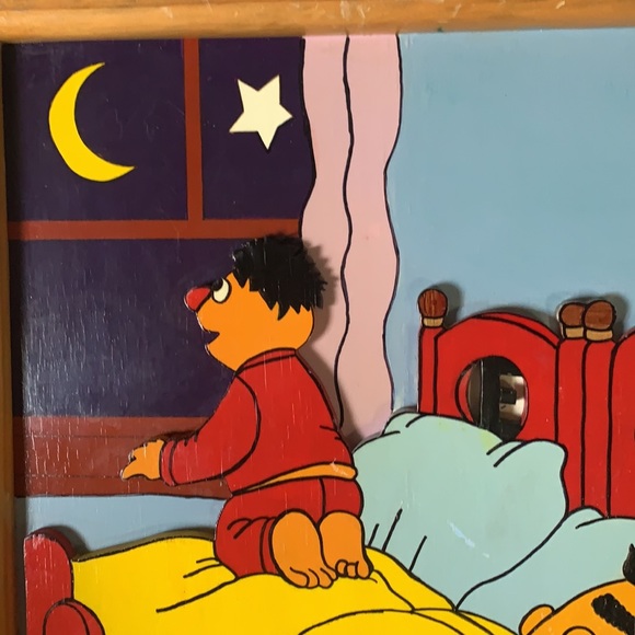 Vintage Collector’s ITEM!  BERT and ERNIE Sesame Street Art on Wood ; 1970’s - Picture 7 of 10